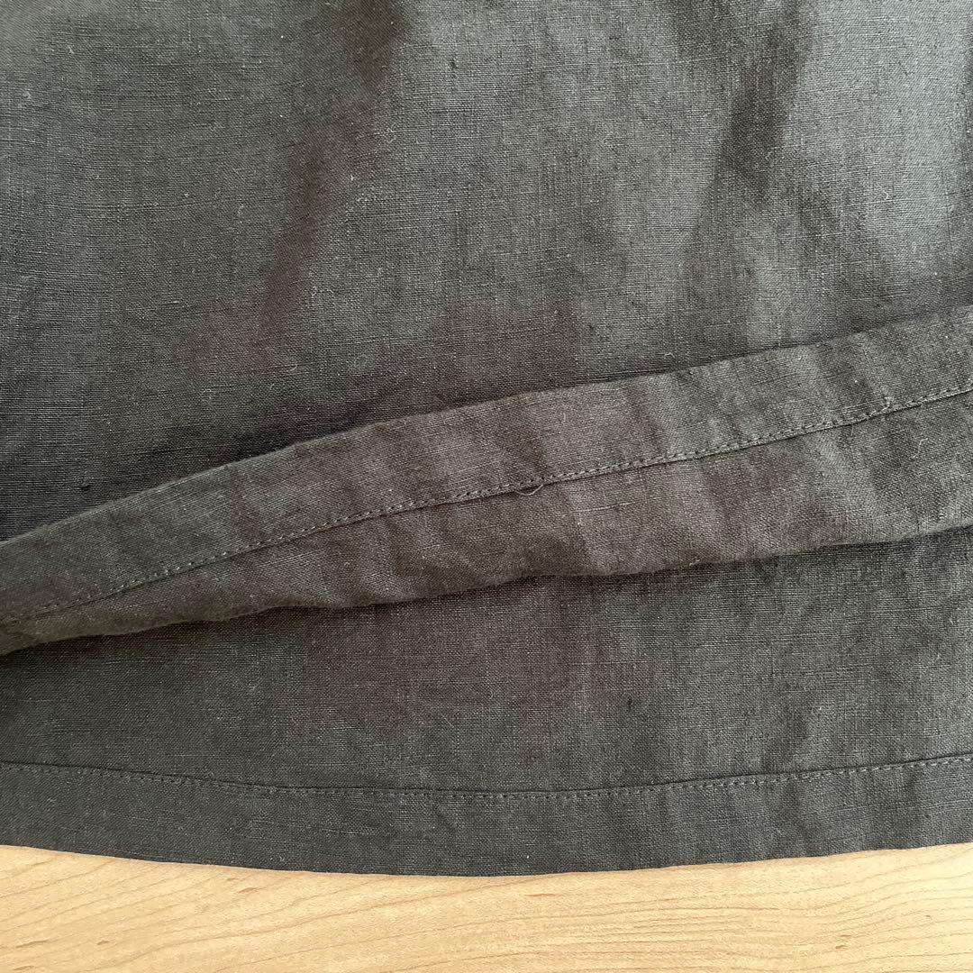 nest Robe ブラックリネン バックVネックノースリーブワンピース