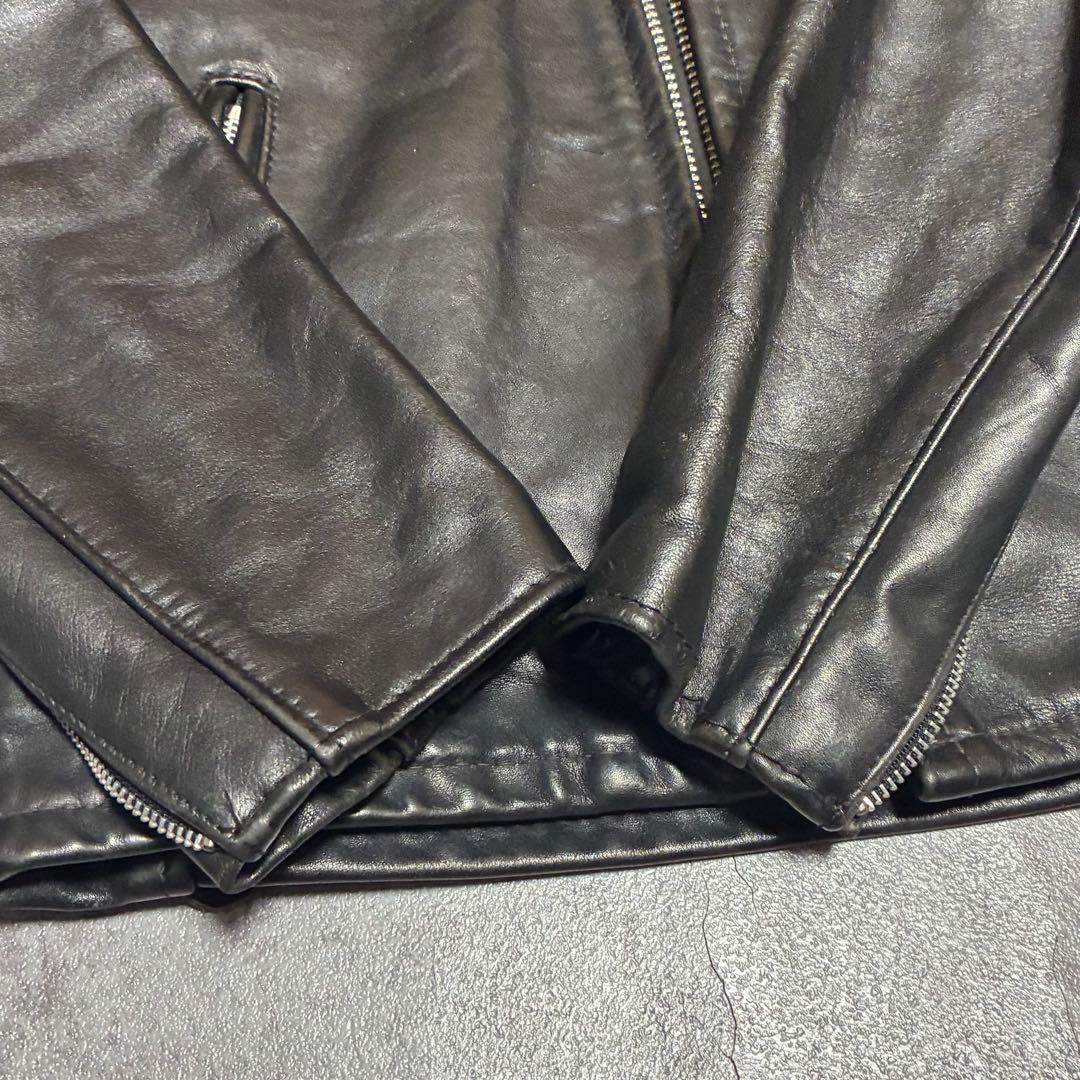 希少　ショット　シングルライダース　レザージャケット　ブラック　レザー　36