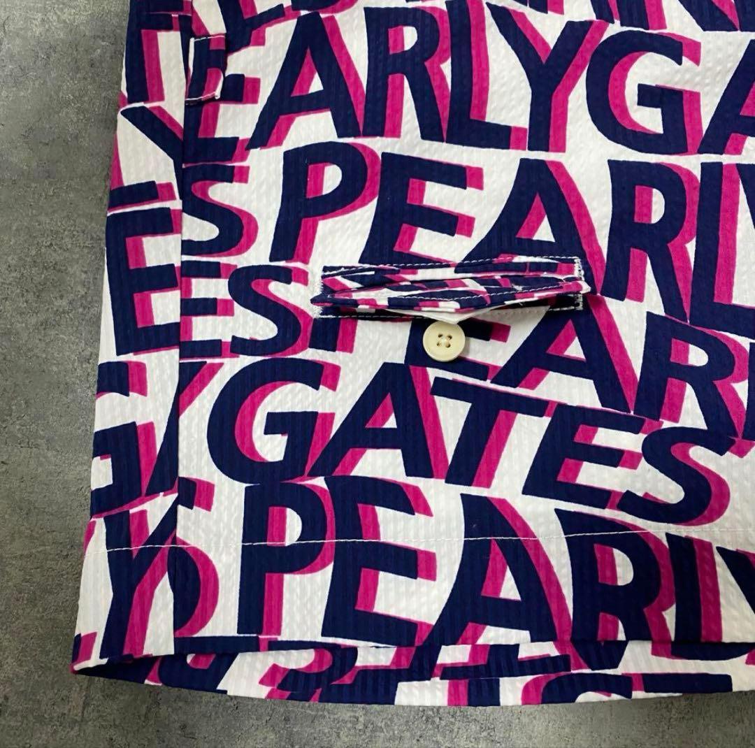 【新品】パーリーゲイツ　ショートパンツ　ハーフパンツ　Lサイズ　ピンク　英字総柄