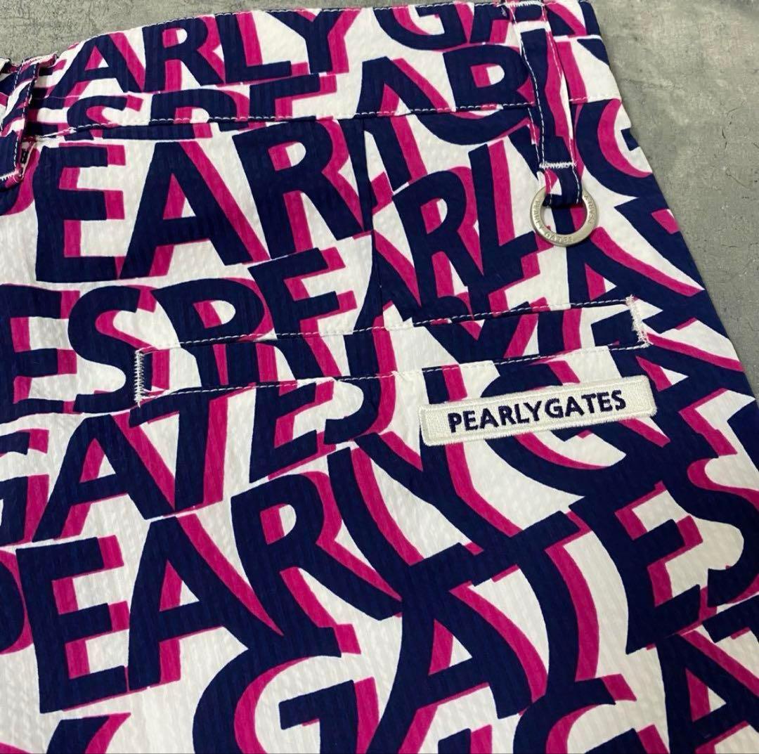 【新品】パーリーゲイツ　ショートパンツ　ハーフパンツ　Lサイズ　ピンク　英字総柄