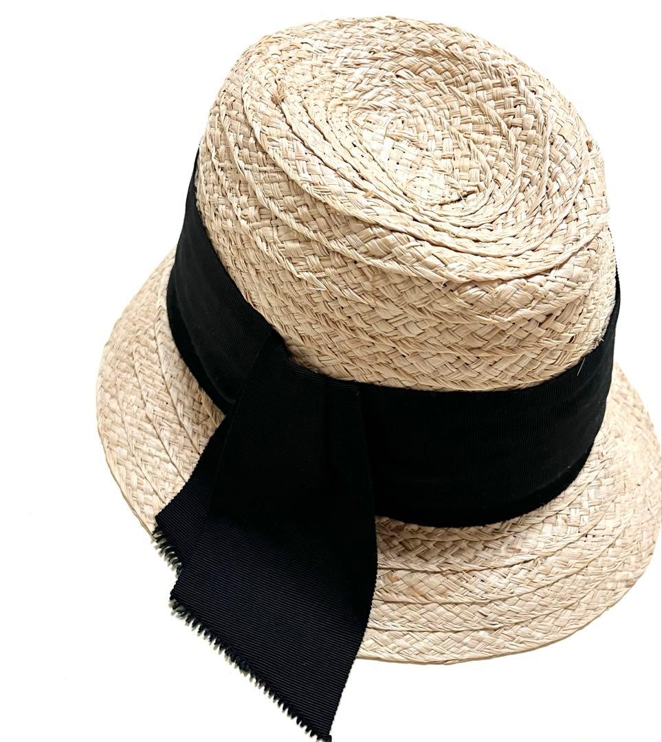 スグリ　麦わら帽子　ストローハット　カンカン帽子　リボン　ハット　日焼け防止