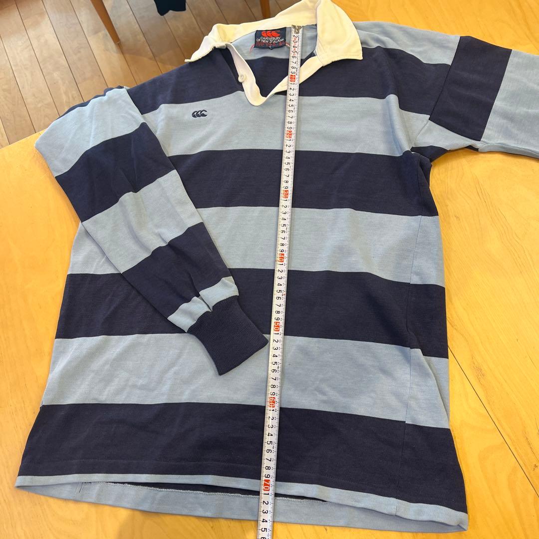 2000円引 Canterbury ラガーシャツ 青/白　ビンテージ