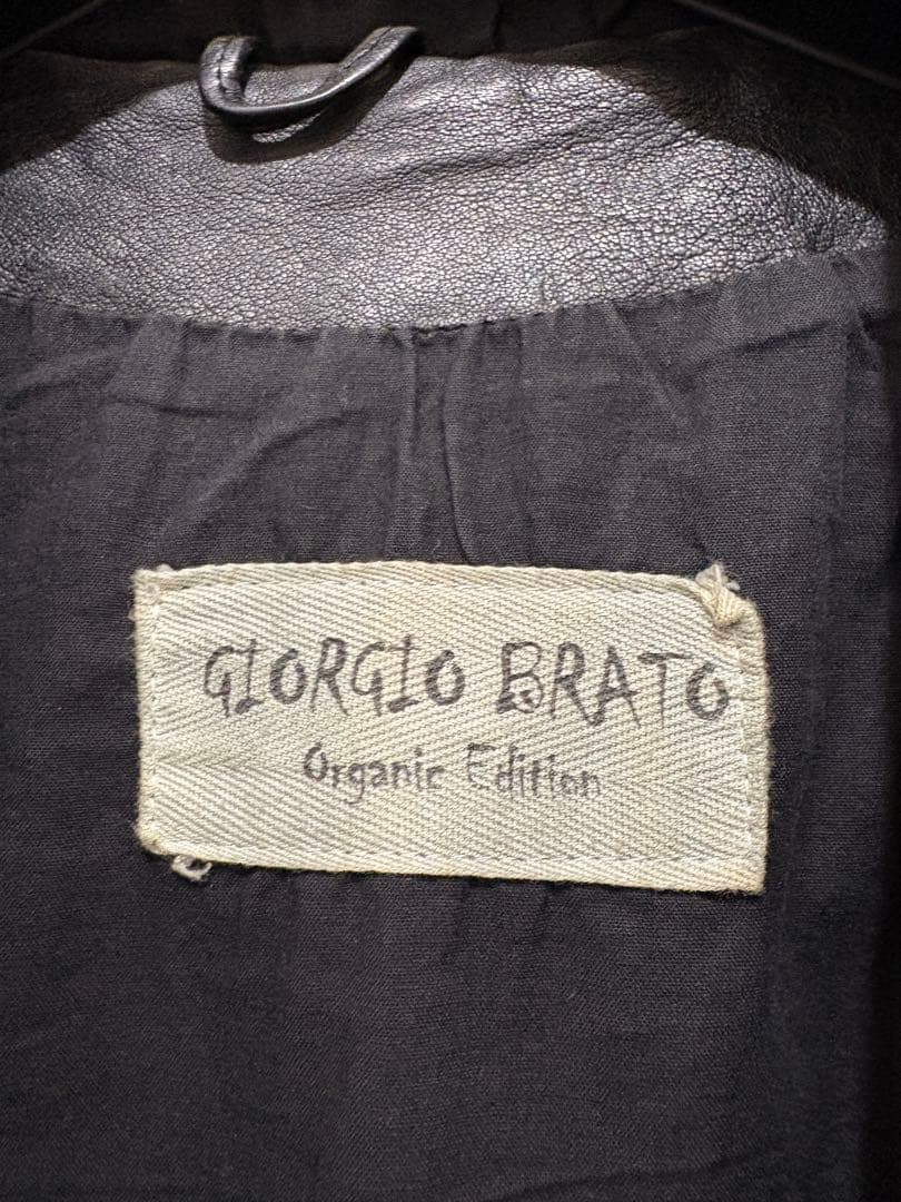 ジョルジオブラット　レザーフードジャケット　48