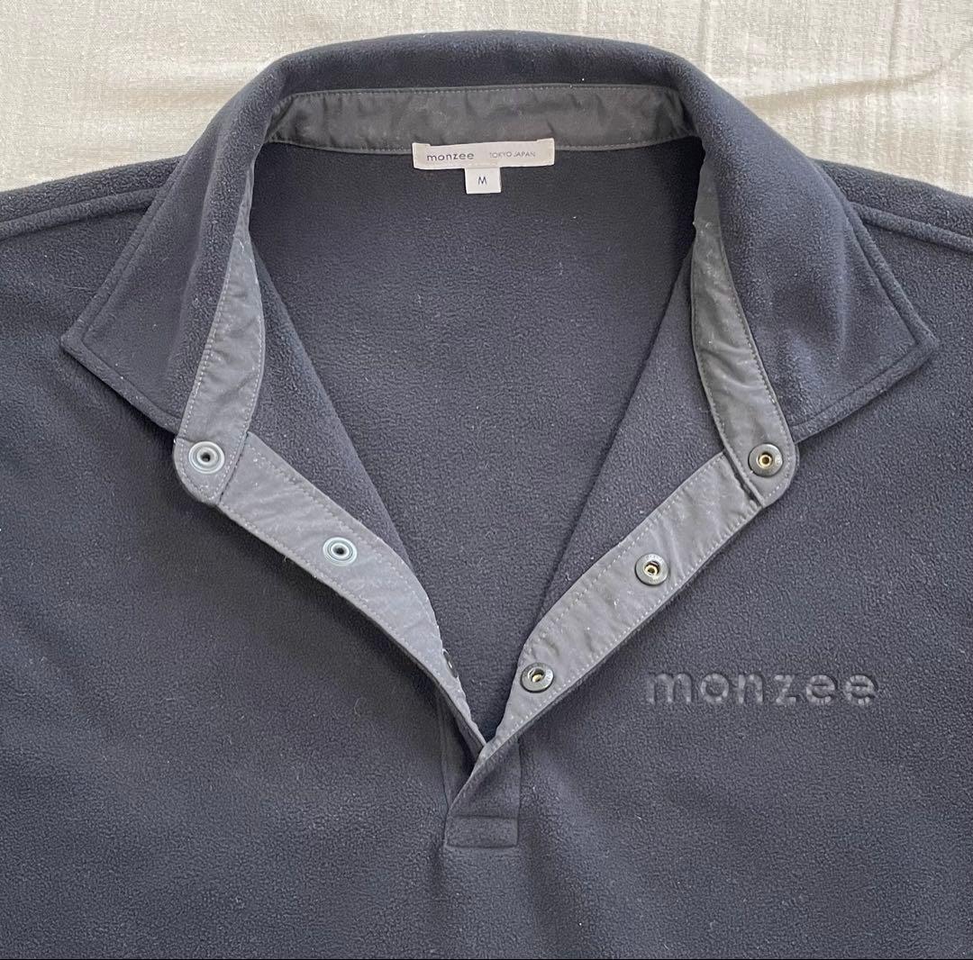 【美品】monzee モンジー フリースポロ ブラックMサイズ