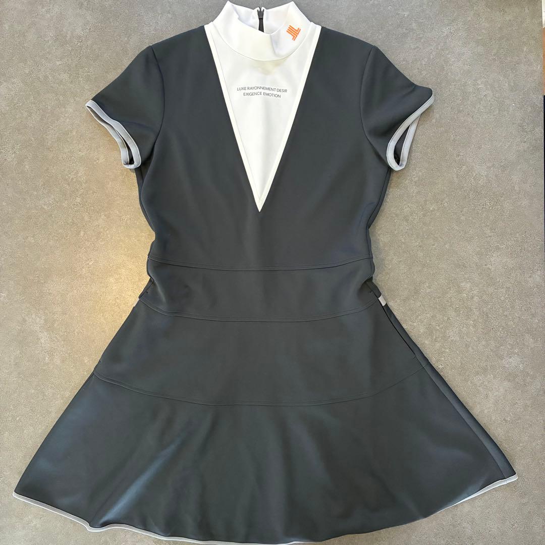 【美品】ランバンスポール Vネックレイヤード調ワンピース Mサイズ