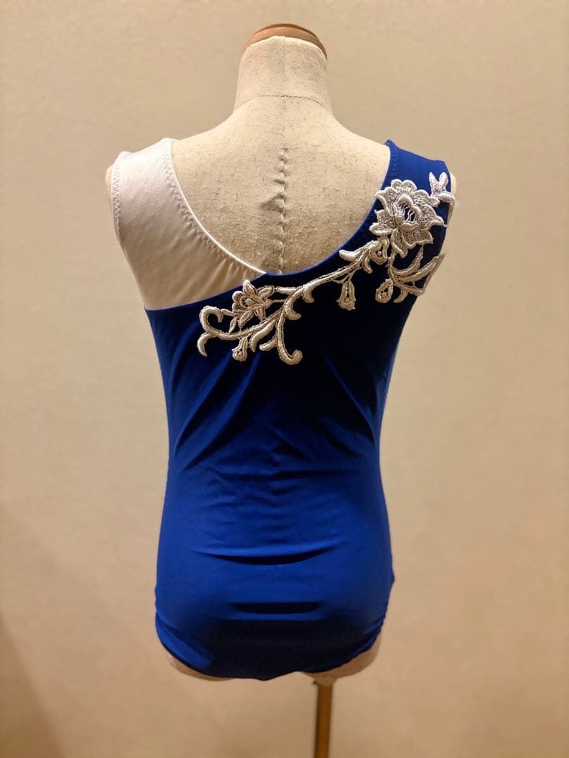 バトン衣装　青・白切替レオタード　130