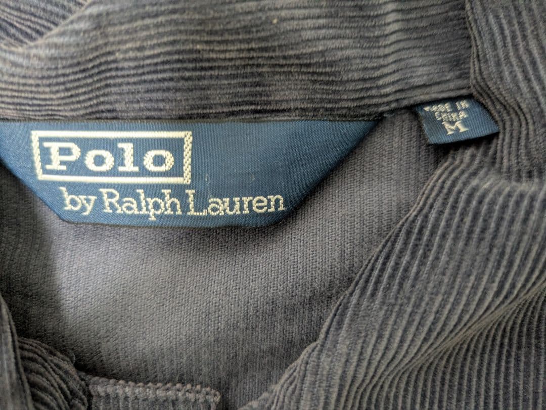 三角タグ 90s ralph コーデュロイGジャン ラルフローレン М ネイビー