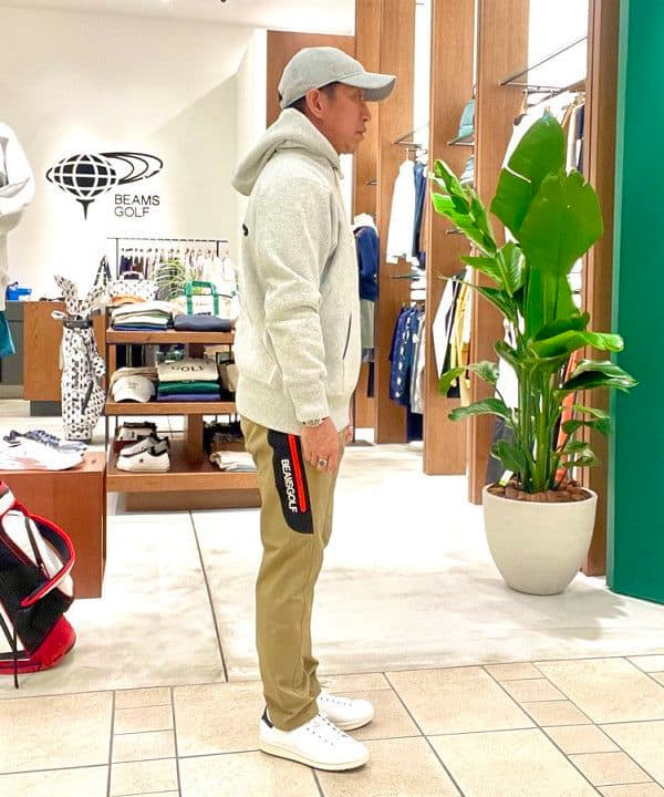 リュちん　★美品★　BEAMS GOLF　サイドロゴストレッチパンツ　　L