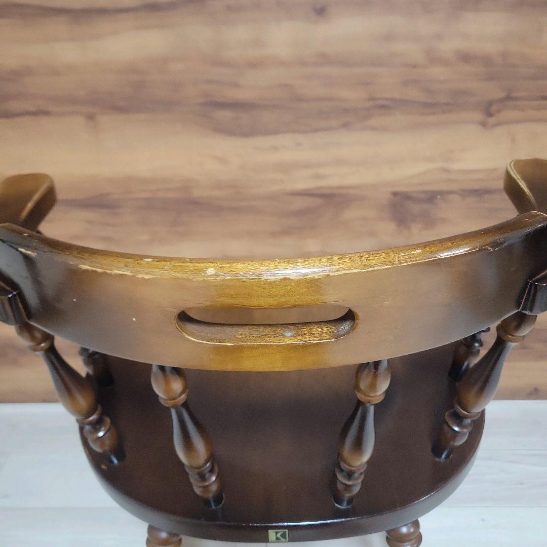 飛騨産業 キツツキマーク 昭和レトロ アームチェア 木製③