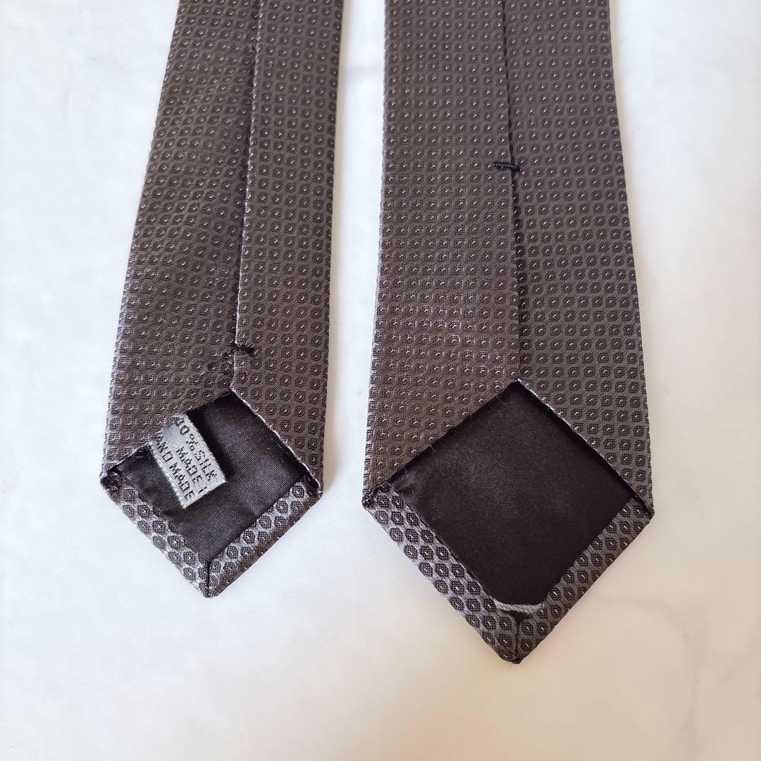 ディオールオム ナロータイ 5.5 シルバー ソリッド ドット 光沢 シルク