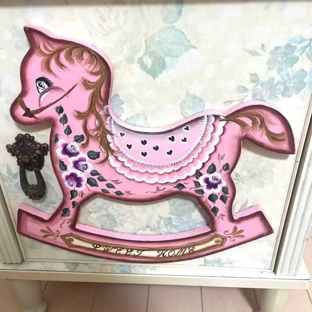 チェスト　レトロ　レトロポップ　昭和レトロ　サイドボード　ピンク　花柄　希少