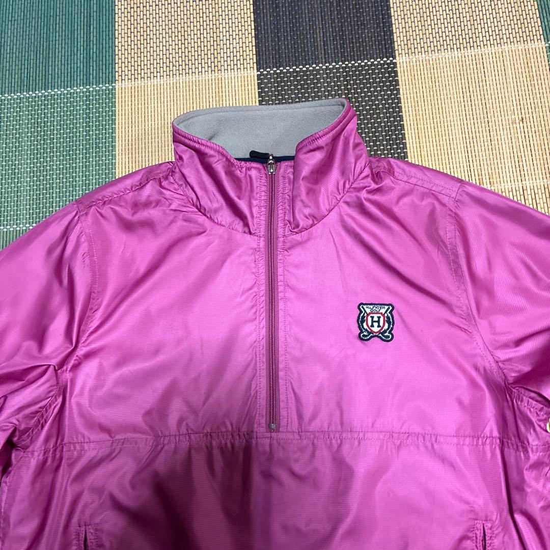 ピンク ハーフジップジャケット レディース