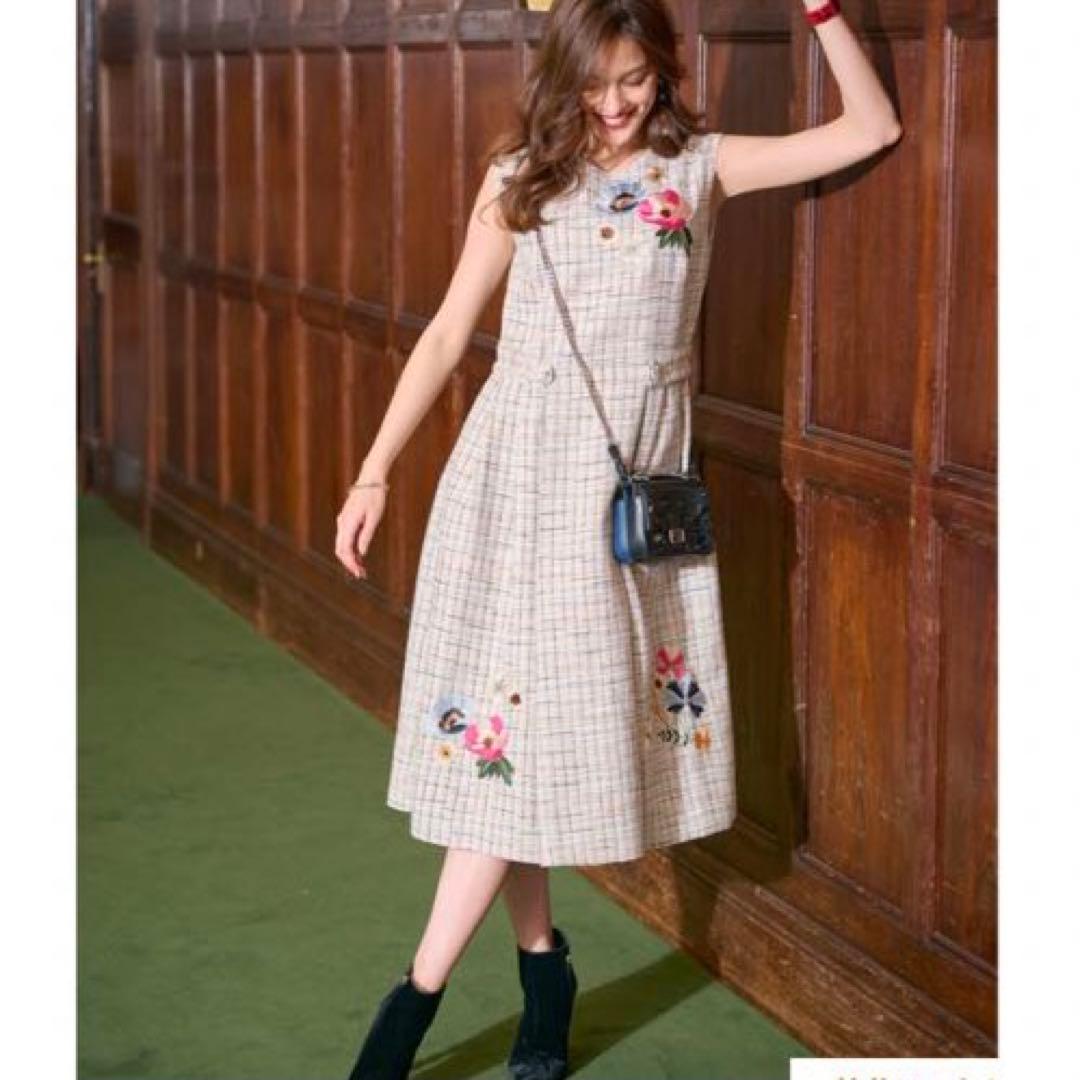 qoo‼︎チェスティ ツィード刺繍ワンピース 0サイズ