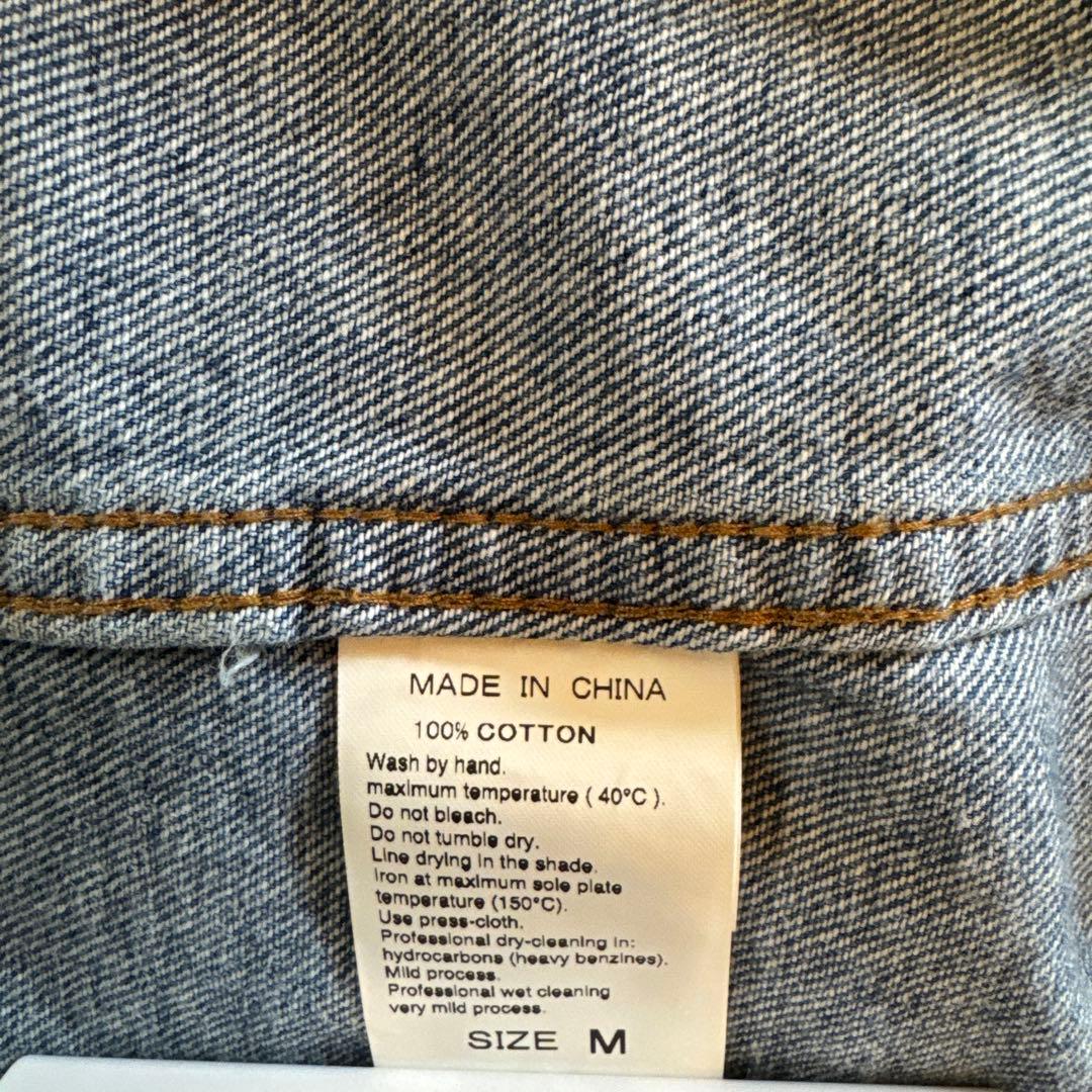 【コットンUSA】デニム スタンドカラー ブルゾン Gジャン カバーオール