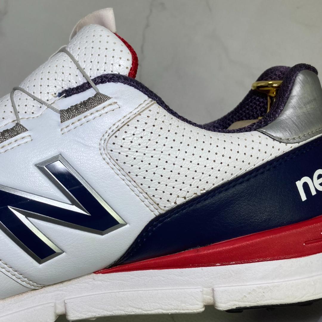 【美品】new balance ゴルフシューズ 26.0㎝ 白/紺/赤
