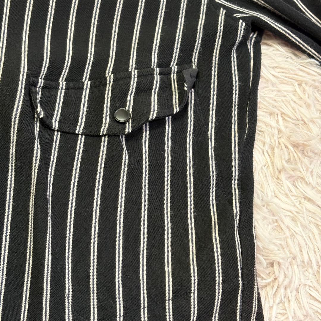 希少　Y-3　ワイスリー (Ｍ) ストライプ柄コート　フーデットコート