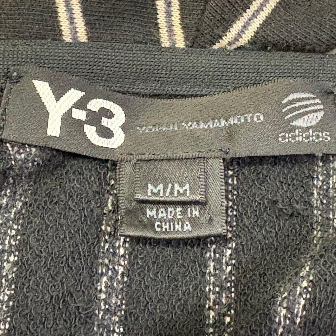 希少　Y-3　ワイスリー (Ｍ) ストライプ柄コート　フーデットコート