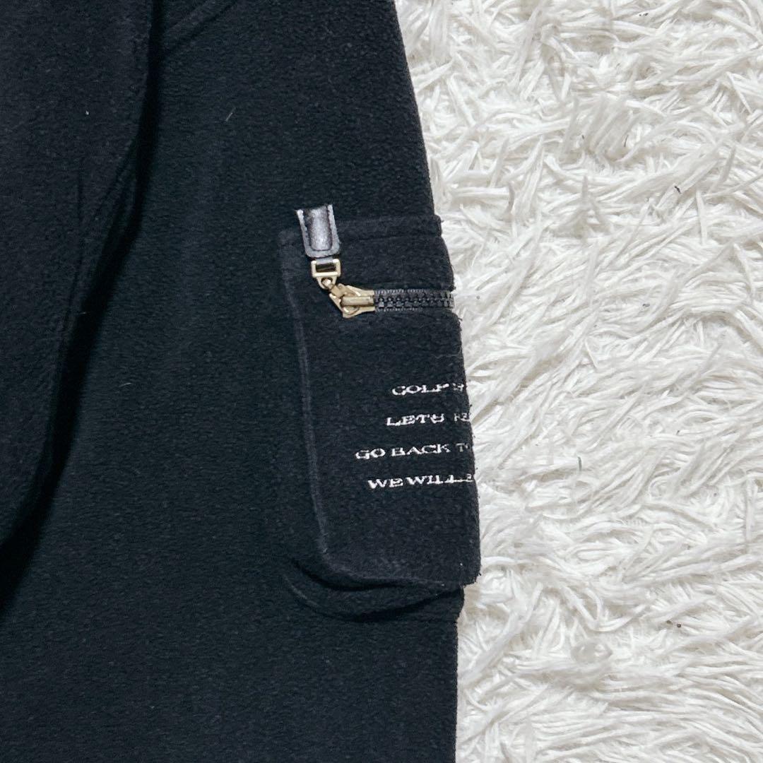 【2229】✨美品✨ フリースジャケット　ゴルフモチーフ　ロング　ポケット多数