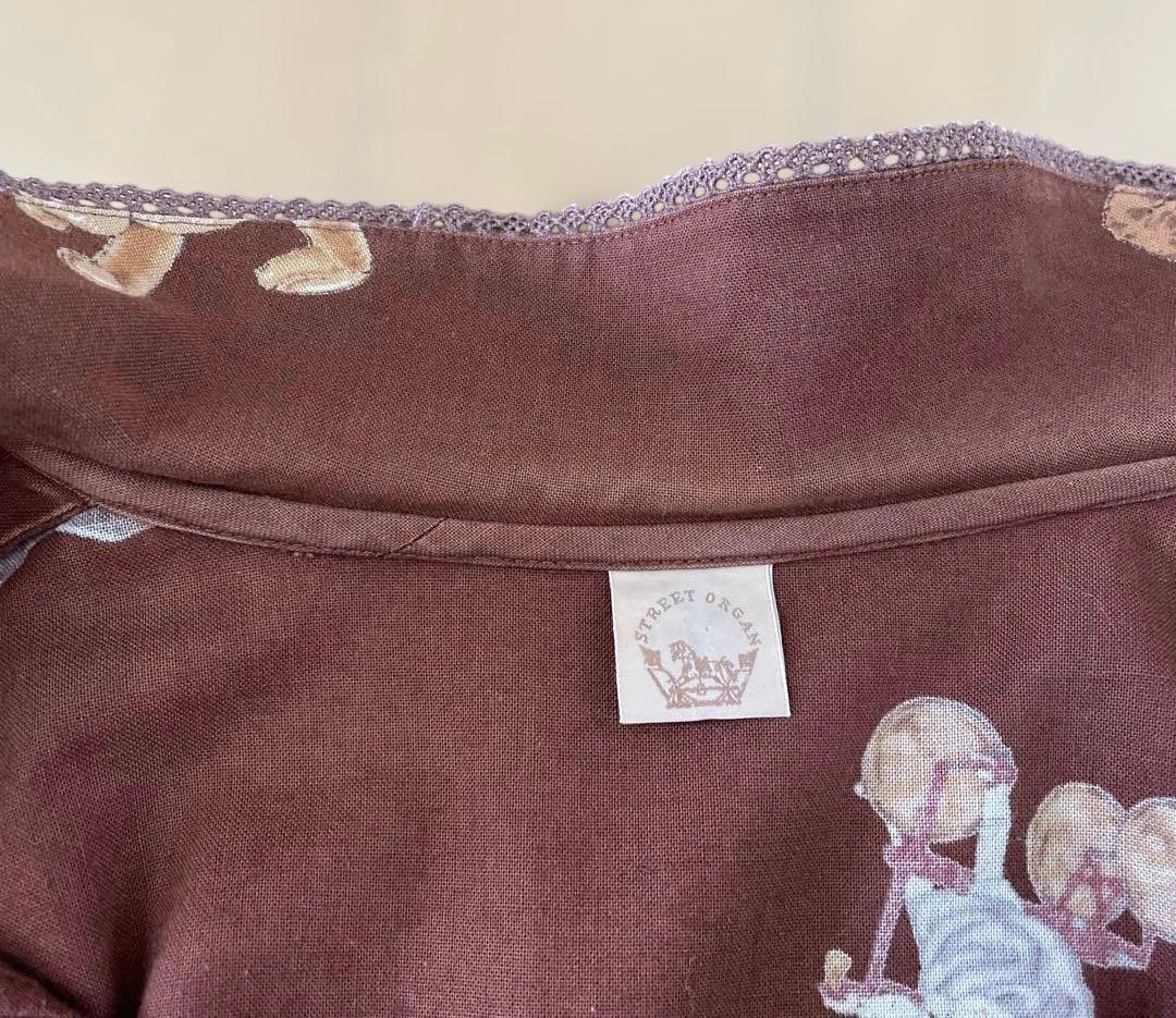 【希少】ストリートオルガン　田園詩　くまさん　ロングワンピース　ブラウン