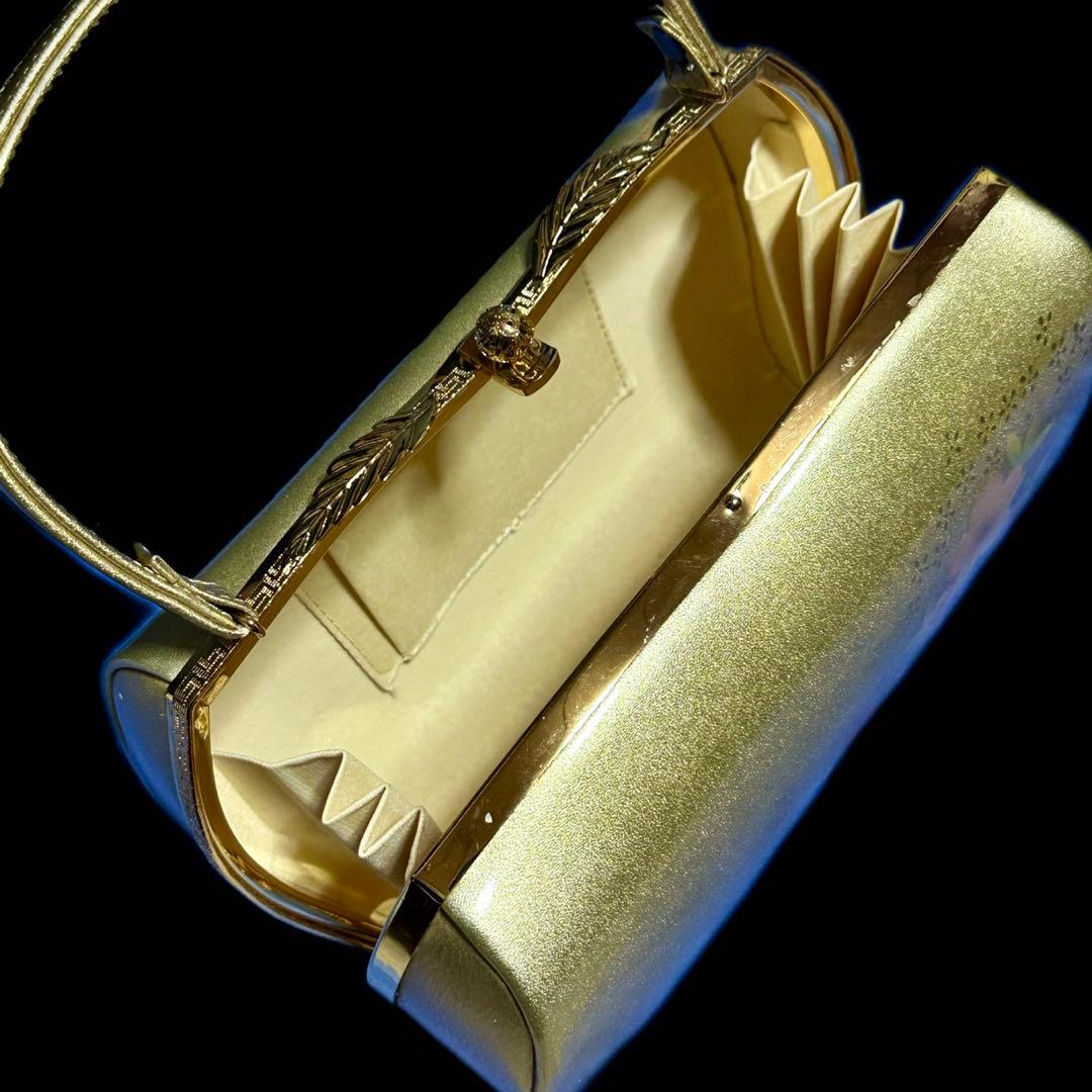 ゴールド花柄和装用バッグと草履セット