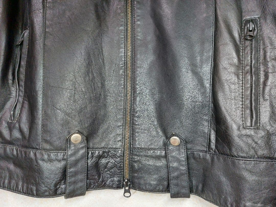 K*r様 【極上の羊革】シングルライダース シープスキン ブラック YKKジップ