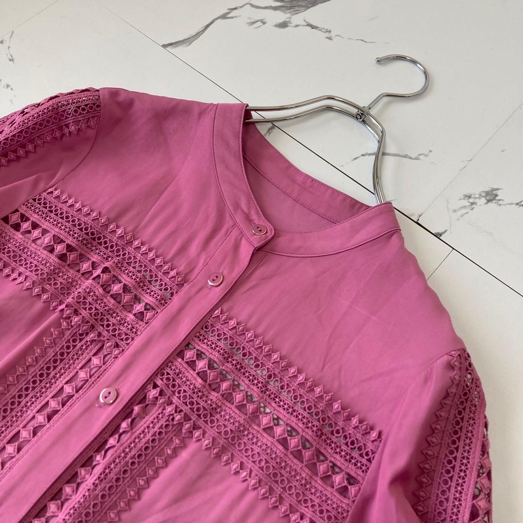 GRACE CONTINENTAL✨シャツワンピース　レース　ティアード　刺繍