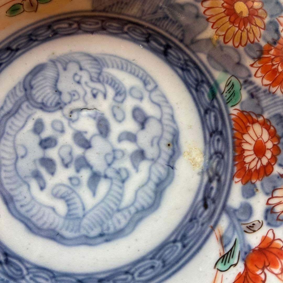 骨董アンティーク器　図柄品良し 古伊万里鱠皿三客