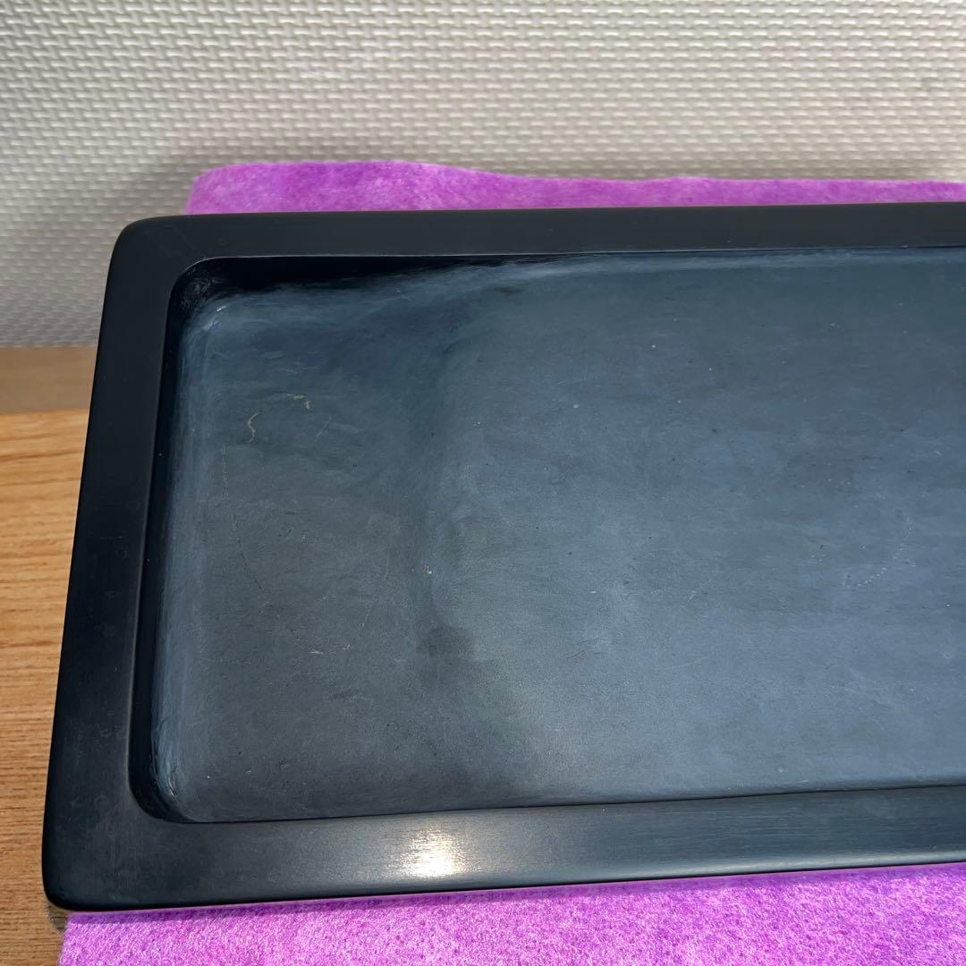 ⭕️雨畑真石　芳龍閣硯舗　清石　角堀研　石紋綺麗　20cm超え　1.7kg超　雨畑