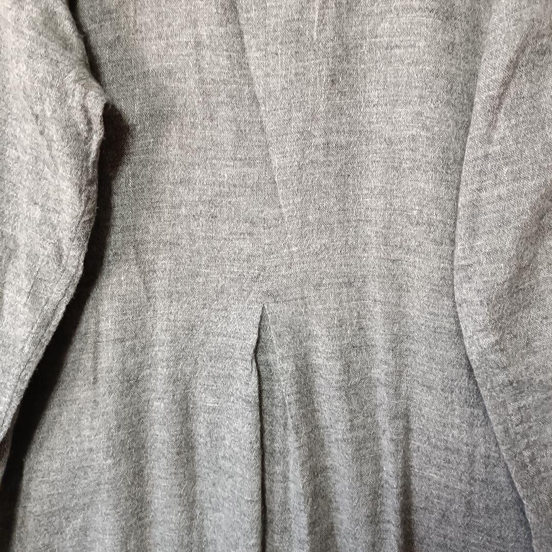 pot-pourri ウールリネン グレー ワンピース 羽織り 麻 杢 日本製