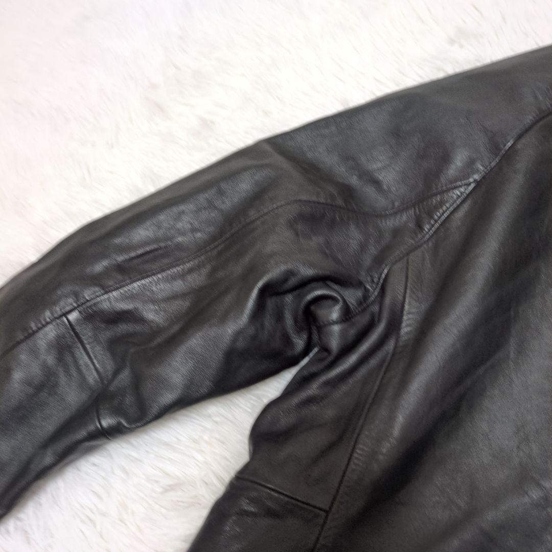 ビューティアンドユース　シングルライダースジャケット　L 牛革　黒