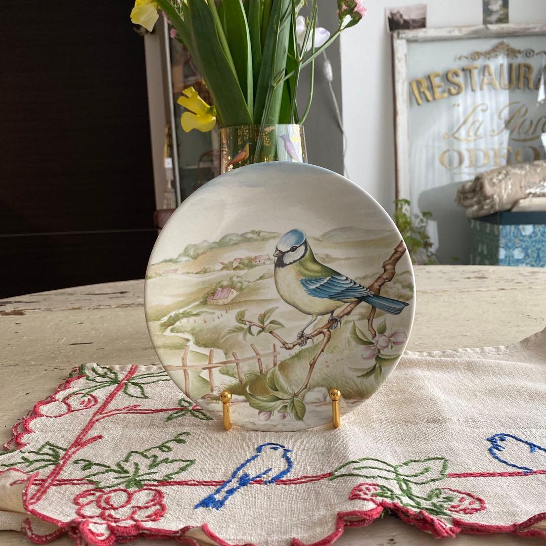 サルグミンヌ　sarreguemines 小鳥　デザートプレート