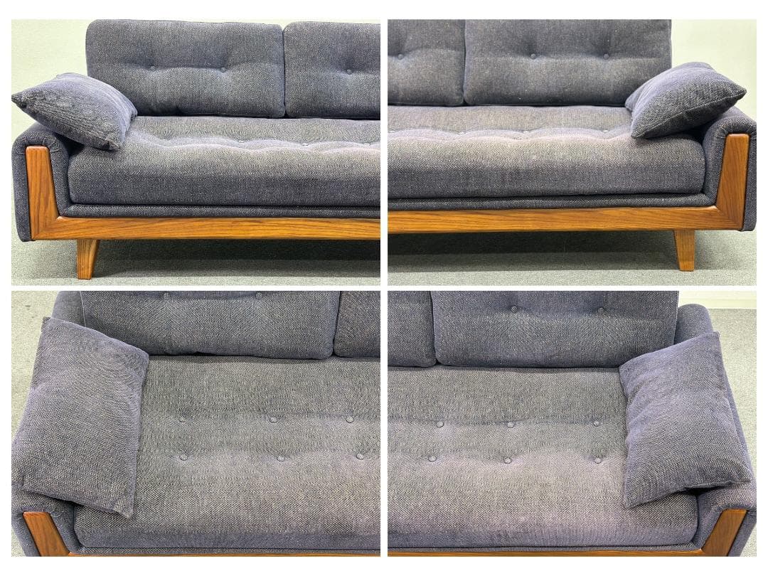 ■アクメファニチャー■ウィンダンフェザーソファ　AC01　ネイビー　3人掛け