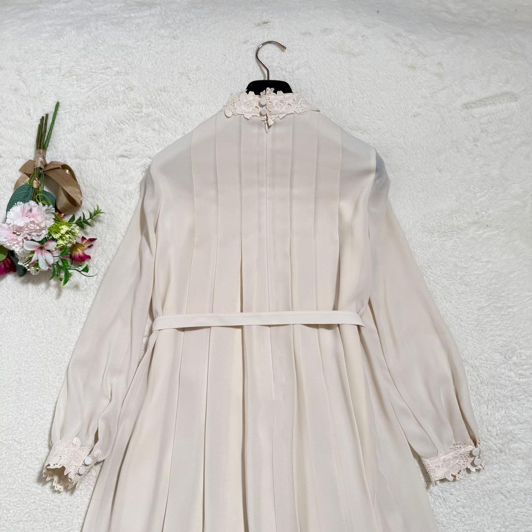 極美品　アナイ　シアードビーレースプリーツワンピース　レース　23SS