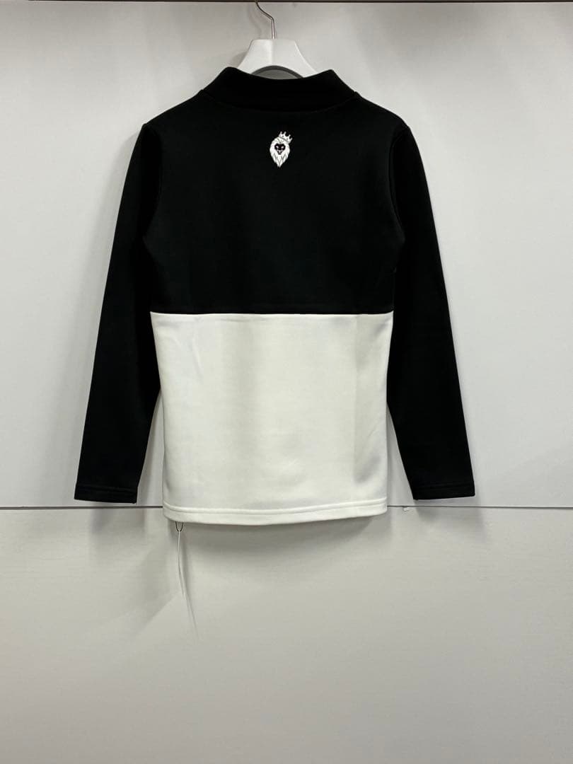 値下げ★V12 O/L LOGO MOCK レディースS 黒 モックネックシャツ