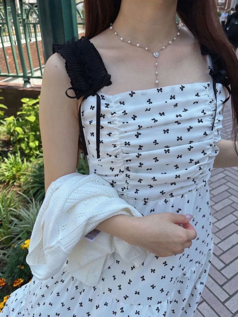 evelyn エブリン 肩フリルリボンキャミOP ワンピース