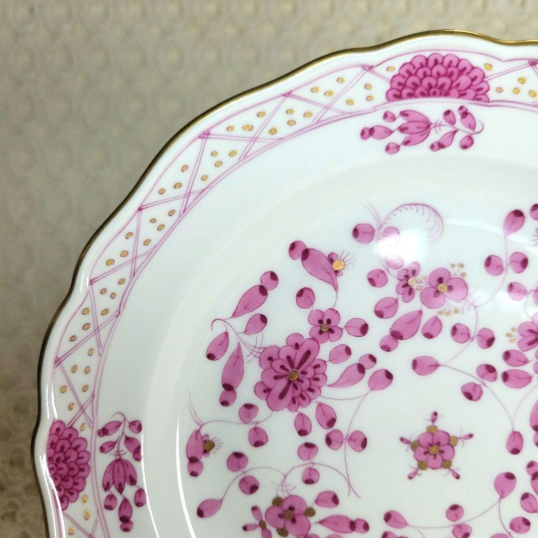 マイセン　インドの華　リッチピンクプレート　１枚　18センチ　スクラッチ無しです