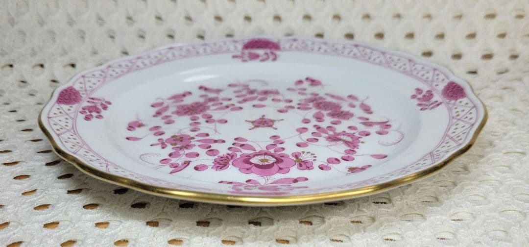 マイセン　インドの華　リッチピンクプレート　１枚　18センチ　スクラッチ無しです