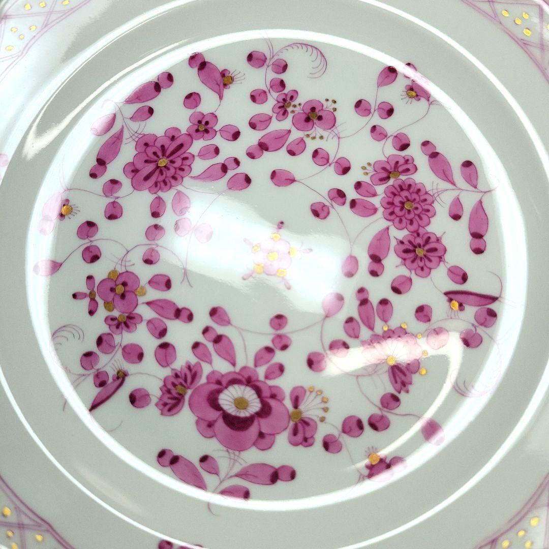マイセン　インドの華　リッチピンクプレート　１枚　18センチ　スクラッチ無しです