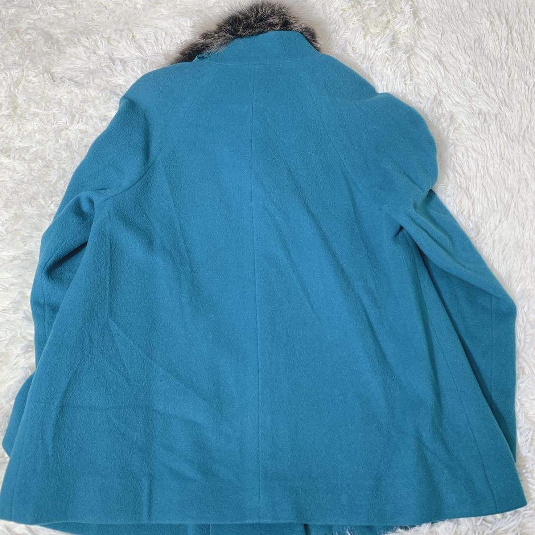 DOLLY GIRL by ANNA SUI ファー付きコート ターコイズ 2