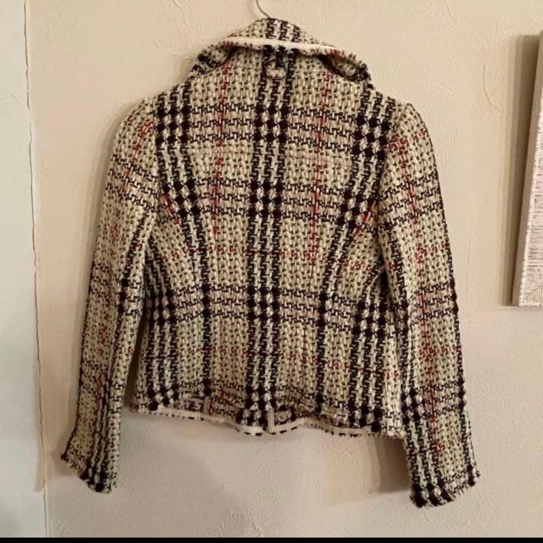 Burberry ツイードジャケット チェック ベージュタグ バーバリー S