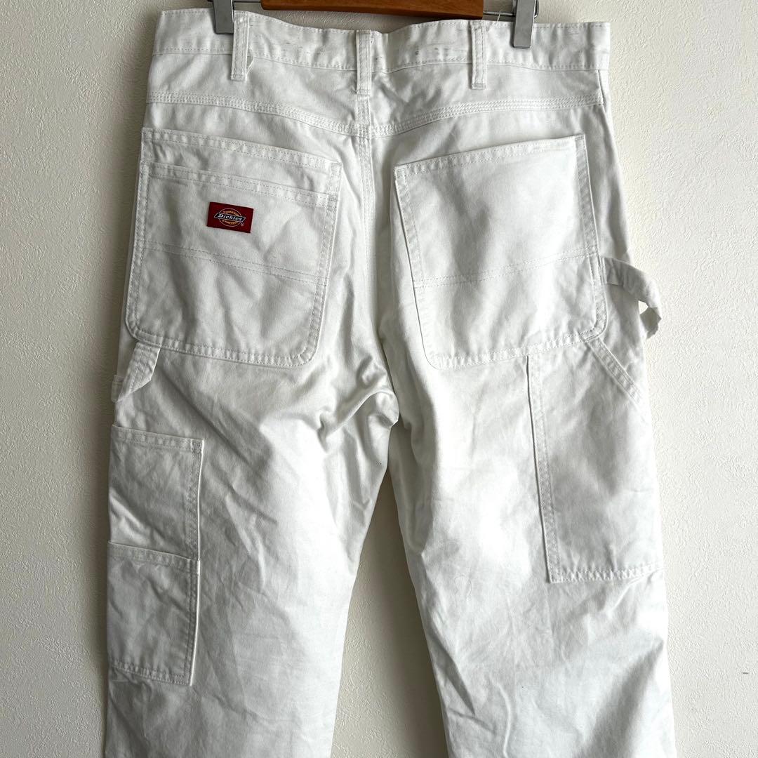 Dickies ダブルニー ペインターパンツ ホワイト ワークパンツ　ペンキ