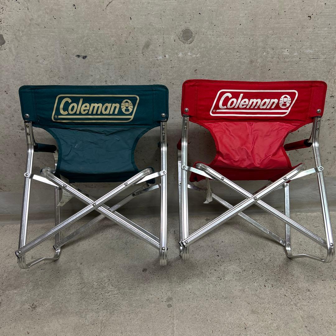 希少！廃盤品！コールマン ミニキャプテンチェア キッズ用　2脚　レッド　グリーン