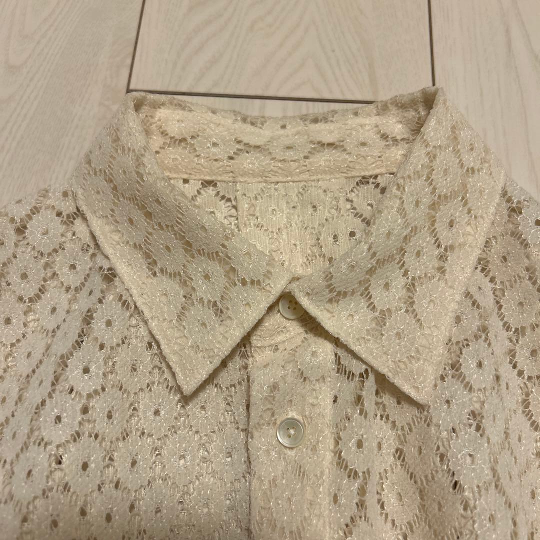 MACPHEE フロッキーレース レギュラーカラーシャツ