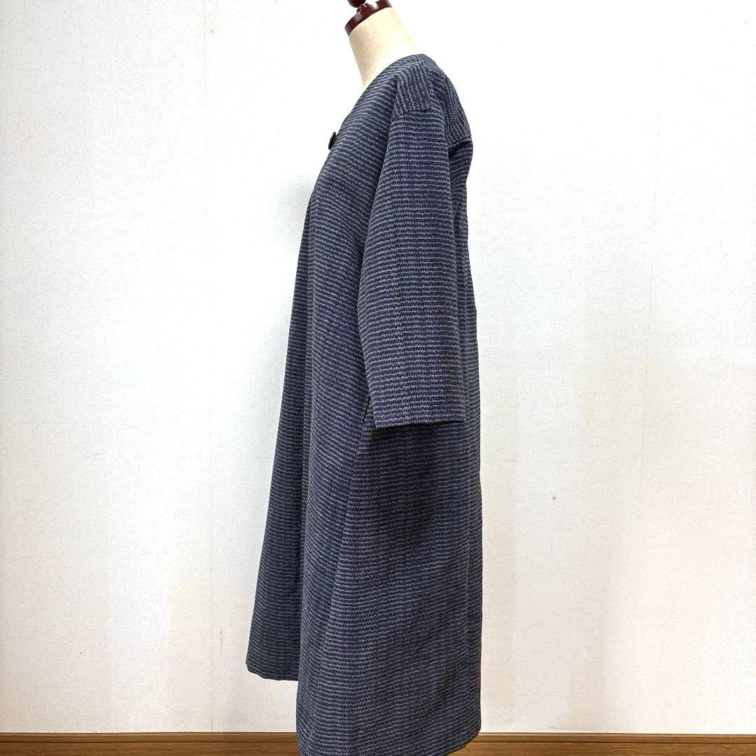 着物リメイク　筑紫ゆうき　久留米絣　ロングワンピース(300)