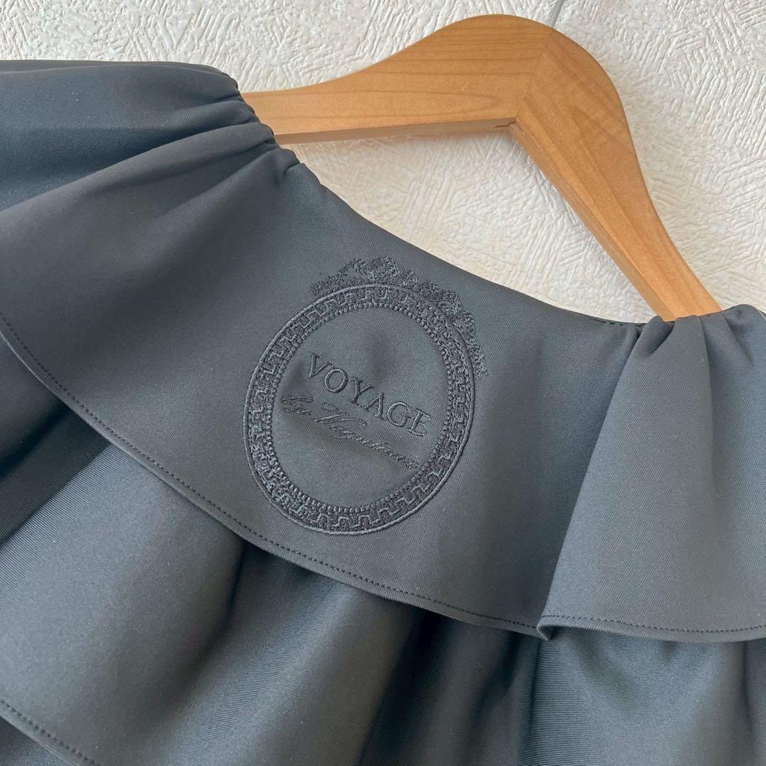 タグ付✨️Vaqutaux Voyage ビーチタウンドレス フリルボレロ 黒