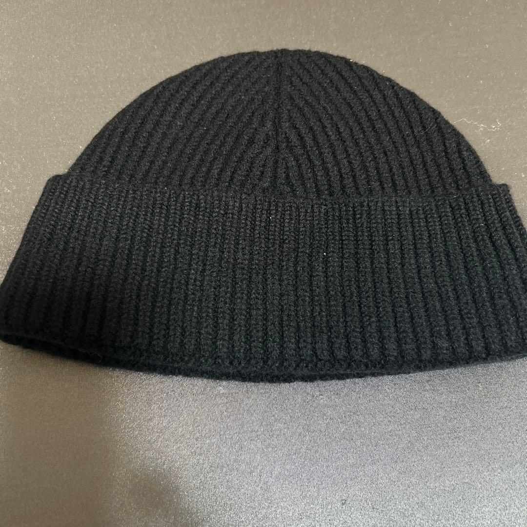ami ハート刺繍 ニット帽 黒 U