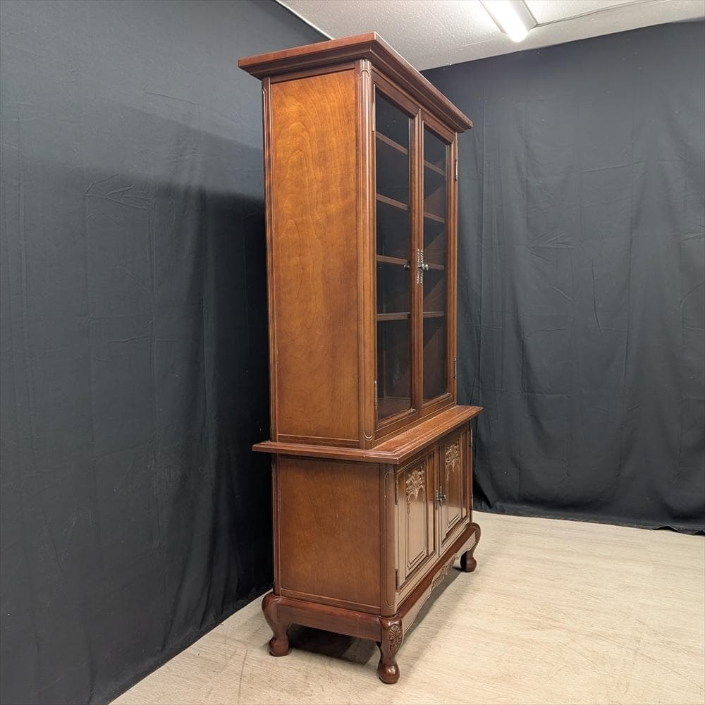 徳田家具　猫脚　書棚　本棚　本箱　ブックシェルフ　キャビネット　飾り棚　収納