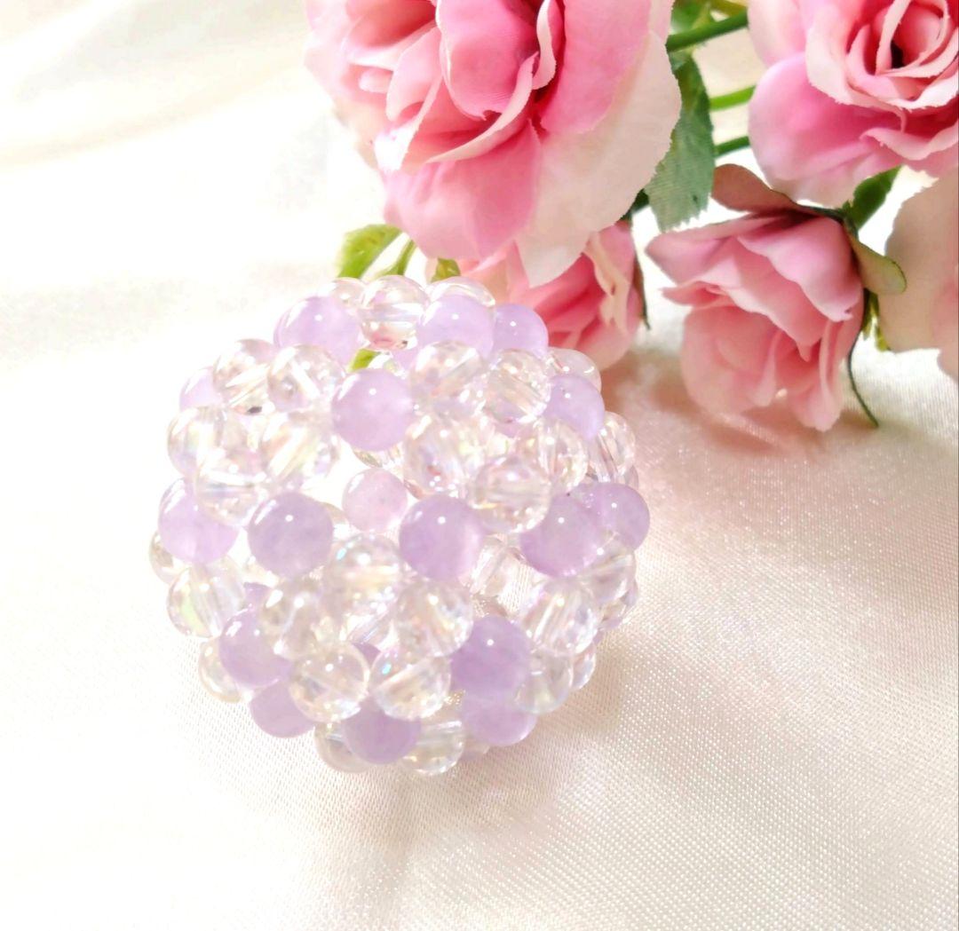 ラベンダーアメジスト×クリスタル　神聖幾何学フラーレン