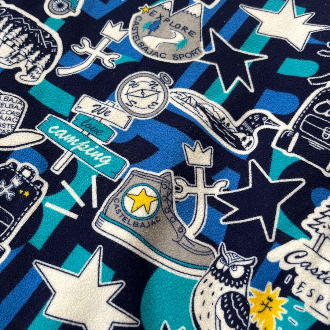 ★カステルバジャックスポーツ　ゴルフ　キャンプ柄 フリース ブルゾン　ジャケット