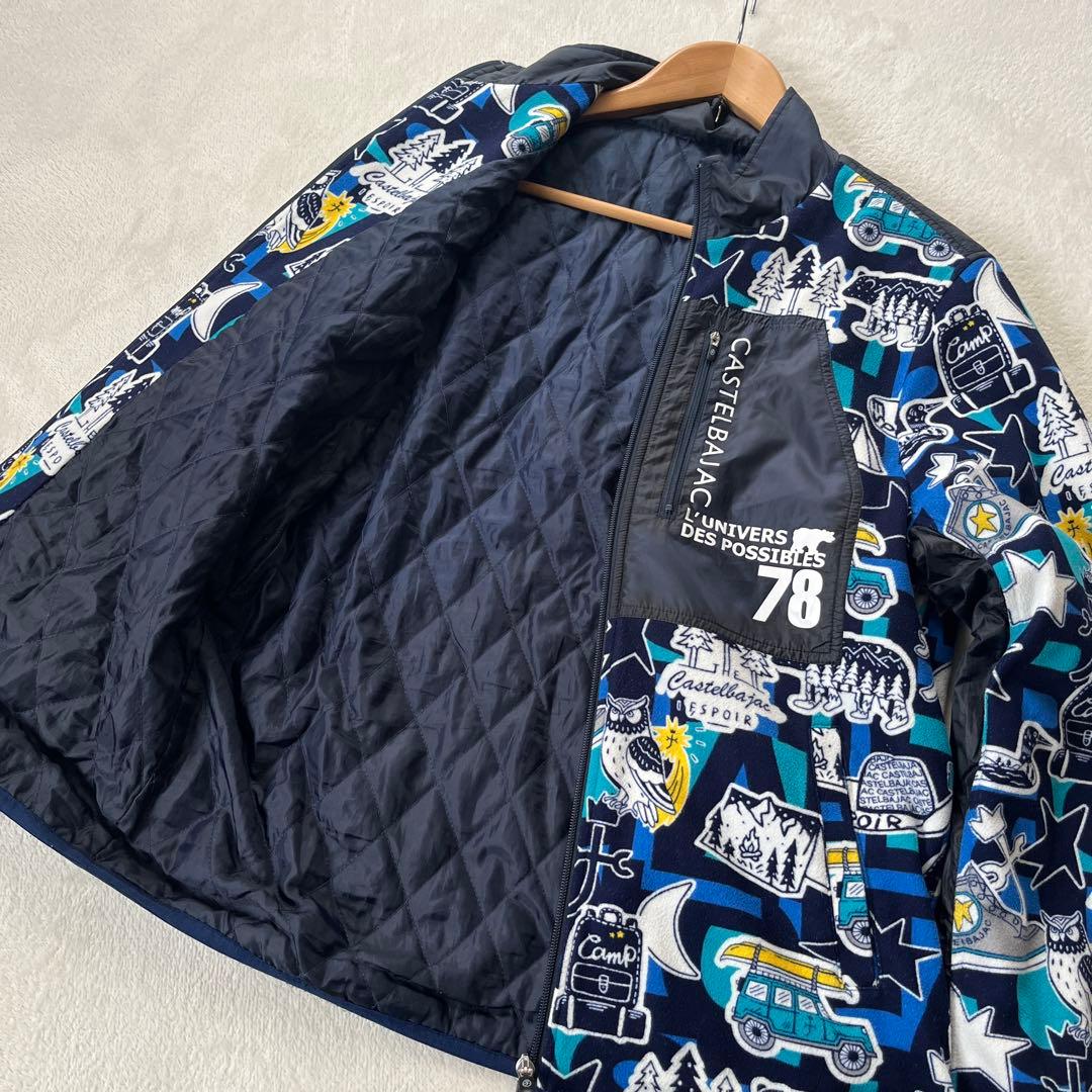 ★カステルバジャックスポーツ　ゴルフ　キャンプ柄 フリース ブルゾン　ジャケット